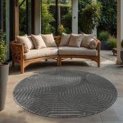 Berlin Outdoor - Japandi - Rond - Grijs - Buitenkleed Tuin - Weerbeste...