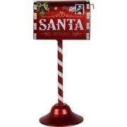 Clayre & Eef Kerstdecoratie Brievenbus 16x12x32 cm Rood Metaal