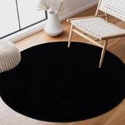 Tapijtenloods Uni Rond Effen Laagpolig Vloerkleed Modern Zwart- 350 CM...