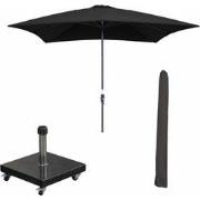 Garden Impressions Lotus stokparasol 250x250 cm - zwart incl 40 kg Eur...