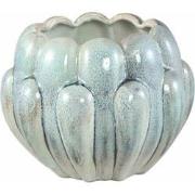 PTMD Bloempot Divinder - 20x20x16 cm - Keramiek - Petrol