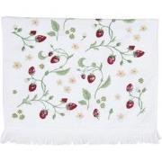 Clayre & Eef Gastendoekje  40x66 cm Wit Rood Katoen Aardbeien Toilet h...