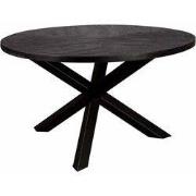 Tower living Viola round diningtable iron leg - 130 - black sandblaste...