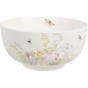 Clayre & Eef Soepkom  500 ml Wit Porselein Bloemen Serveerkom