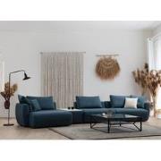 Hoekbank Links Maya Blauw XL - Met Middentafel