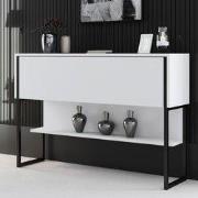 Modern Dressoir Wit Luxe 120x80x30 - Zwart Frame - Eén Vak