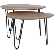 Salontafel Fabio - Mangohout - Set van 2