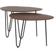 Salontafel Fabio - Espresso Mangohout - Set van 2