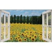 Tuindoek raam zonnebloemen 210x140cm