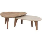 DTP Home Coffee table Bliss Mortex pebble TEAK/MORTEX, set of 2,30x90x...