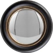 Clayre & Eef Spiegel  Ø 23 cm Zwart Goudkleurig Hout Glas Rond Grote S...