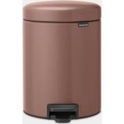 NewIcon Pedaalemmer, 5 liter, kunststof binnenemmer - Satin Taupe