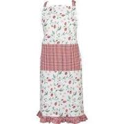 Clayre & Eef Keukenschort 70x85 cm Wit Rood Katoen Aardbeien