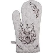 Clayre & Eef Ovenwant 18x30 cm Beige Katoen Hert