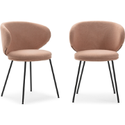 Set van 2 stoelen in stof met zwarte metalen poten L60 cm - RUSH