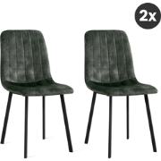 2x Eetkamerstoel Minsk - Velvet Blauw