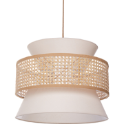 Beliani LUYANO - Hanglamp-Natuurlijk-Polyester, Katoen, Rotan