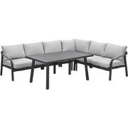Monti lounge-diningset - 5-dlg - c. black -  rope taupe - sand