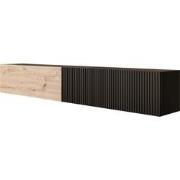 Meubella TV-Meubel Caius - Zwart - Eiken - 200 cm