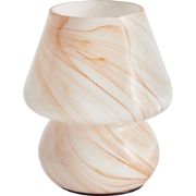 Beliani LOBO - Tafellamp-Beige-Glas