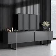 TV Meubel Antraciet Luxe 180x50x30 - Zilver Frame