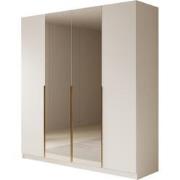 Meubella Kledingkast Sabre 2 - Wit - 200 cm - Met spiegel