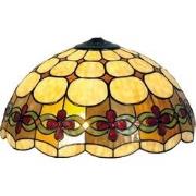 LumiLamp Lampenkap Tiffany  Ø 40x23 cm Beige Rood Glas Halfrond Roos G...