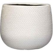 Mica Decorations gabriel ronde bloempot wit maat in cm: 16 x 18