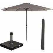 Garden Impressions Lotus stokparasol Ø300 cm - taupe incl 40 kg Cosmo ...