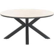Edison tafel - rond - Ø148 cm - carbon black - light teak Vironwood