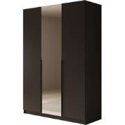 Meubella Kledingkast Sabre - Zwart - 150 cm - Met spiegel