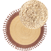 Beliani MARTS - Gevlochten-Beige-Jute