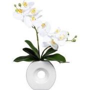 Kopu® Kunstbloem Witte Orchidee 35 cm in mooie witte Vaas - Phalenopsi...