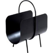 Tijdschriftenrek van zwart metaal - H47 cm