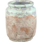 PTMD Bloempot Breffni - 17x17x20 cm - Terracotta - Blauw