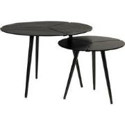 Housecraft Living Kourdeboer Bijzettafel Rond Aluminium Zwart - Set va...