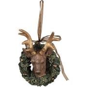 Clayre & Eef Kersthanger Hert 11 cm Groen Polyresin Kerstboomversierin...