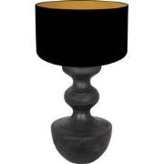 Anne Lighting - tafellamp - Lyons - zwart - hout linnen - Ø 40cm - E27...