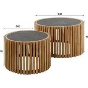 AnLi Style Salontafel set/2 Slate Round
