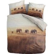 100% Microvezel dekbedovertrekset Terra Plains Elephant - 200x200/220 ...