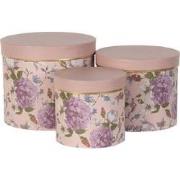 Clayre & Eef Hoedendoos Set van 3  Ø 20x17 / Ø 17x15 / Ø 14x13 cm Roze...