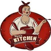 Clayre & Eef Wanddecoratie  60x61 cm Rood Wit Ijzer Ovaal Mum's kitche...