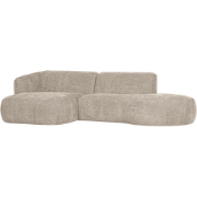 WOOOD Polly Chaise Longue - Polyester - Zand - 71x258x150/105