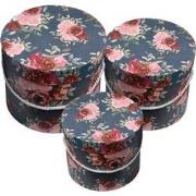 Clayre & Eef Opbergdoos Set van 3  Ø 23x20 / Ø 20x17 / Ø 17x14 cm Roze...