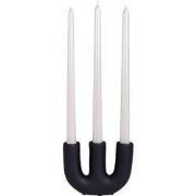 QUVIO Kaarsenhouder voor 3 kaarsen - Organische vorm - Zwart