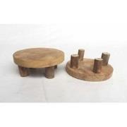 Plateau teak naturel d15h6 cm