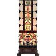 LumiLamp Tiffany Tafellamp  18x18x45 cm Beige Glas Tiffany Bureaulamp