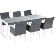 Beliani BACOLI - Tuintafelset-Grijs-Aluminium