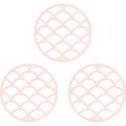 Krumble Siliconen pannenonderzetter rond met schubben patroon - Roze -...