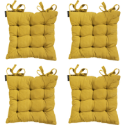 Madison -  Zitkussen Panama mustard - Ca. 46x46 cm - Set van 4